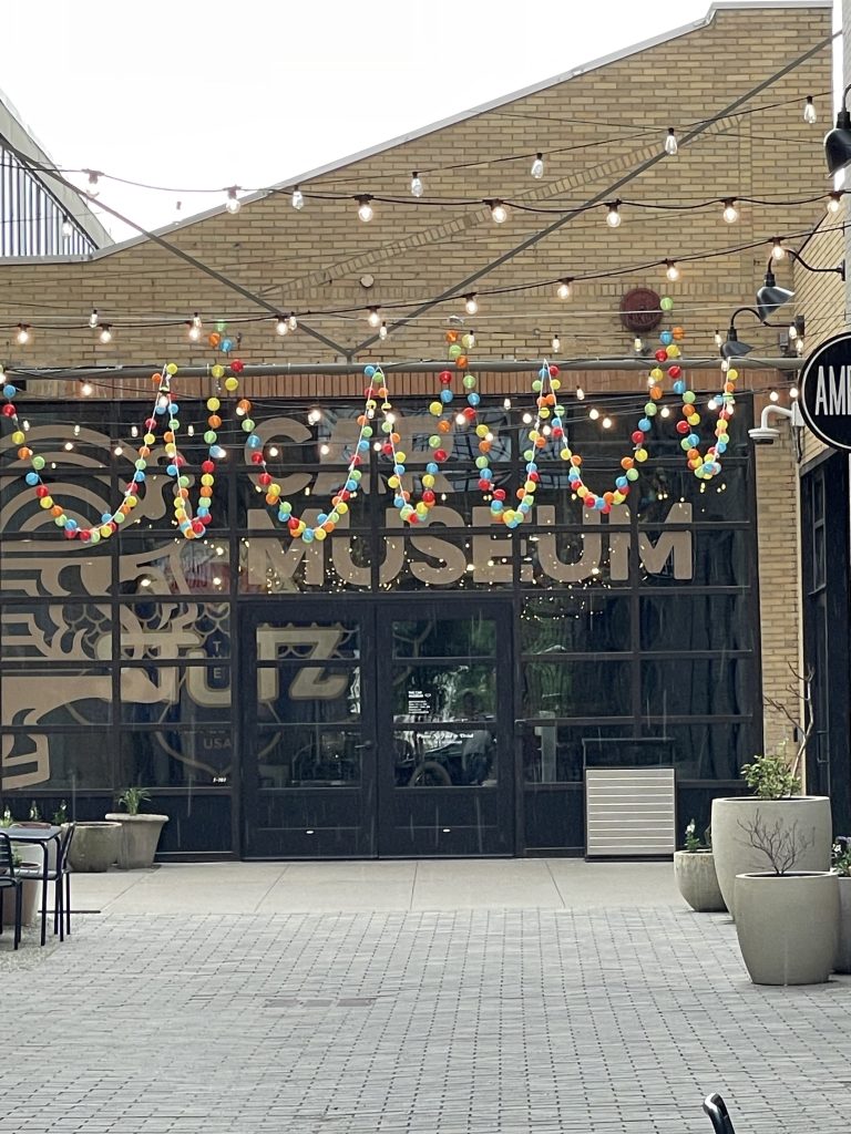 The entrance to the Stutz Car Museum where the Comic Expo will take place